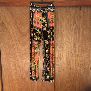 Colorful, silky wide leg pants